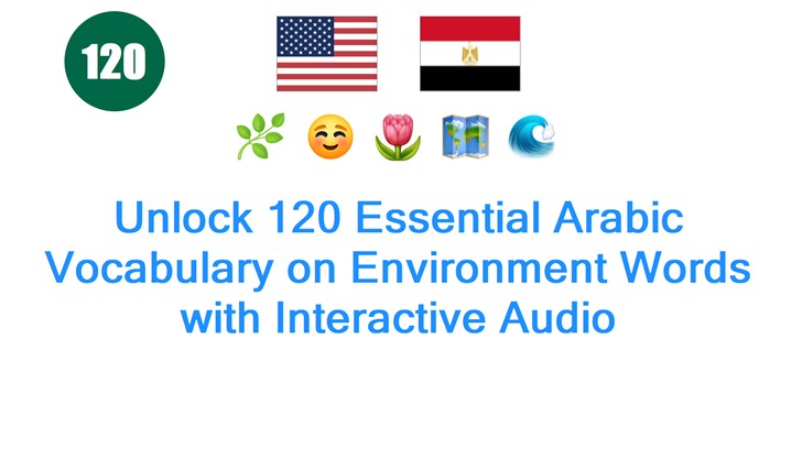 Unlock 120 Essential Arabic Vocabulary on Environment Words with Interactive Audio